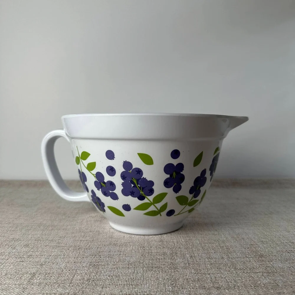 Stonewall Kitchen Blueberry Melamine Batter Bowl with Handle & Pour Spout